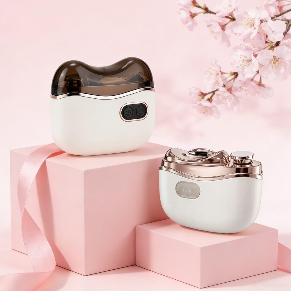 2 in 1 Electric Nail Clipper Polisher with Light Automatic Nail Cutter Clipper & Polishing Grinder Fingernail Toenail Trimmer 2-Speed Rechargeable