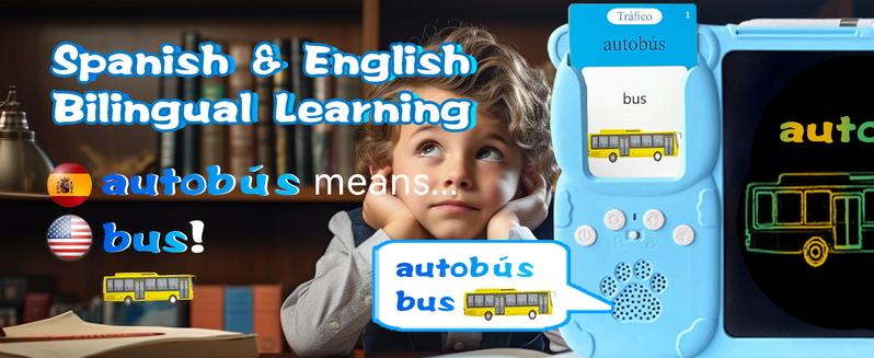 Bilingual Spanish and English Flash Cards for Kids Educational Learning Toy with Sound Feature 224 Common Words Ideal Gift for Children Ages 2 to 8 Perfect for Early Education and Kindergarten Back to School Gift Bilingual Spanish and English Flash Cards for Kids Educational Learning Toy with Sound Feature 224 Common Words Ideal Gift for Children Ages 2 to 8 Perfect for Early Education and Kindergarten Back to School Gift