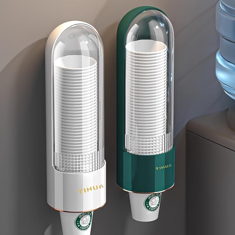 Double Color Plastic Cup with Transparent Lid, Space Saving Stackable Design, Durable Disposable Water Cup, Bathroom Kitchen Office Accessories, Plastic Clear Cups