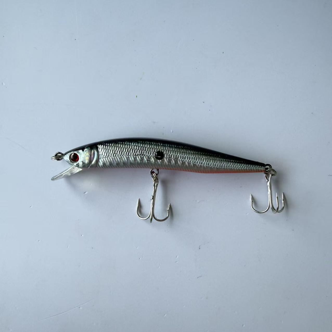 Large brand replica, popular, 1pcs, Luya bait curved belly Mino far throw water surface strap sound bead hot stamping mouth bass bait, suitable for freshwater and seawater fishing accessories fishing gear supplies