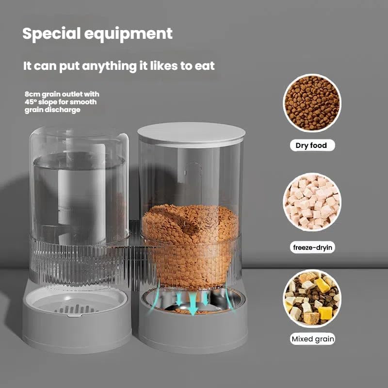 New Automatic Cat and Dog Feeder & Water Dispenser Combo Dog Bowl and Cat Bowl Two-in-One Water Dispenser