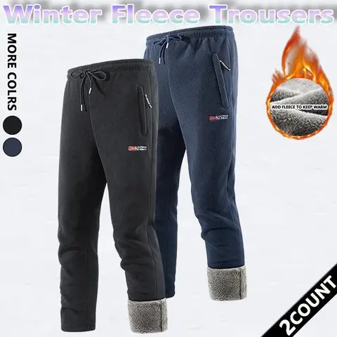 Men's Insulated Thermal Jogger Pants - Soft Skin-Friendly Fabric, Heat-Retaining, Pocket-Ready, Cold Weather Hiking Bottoms
