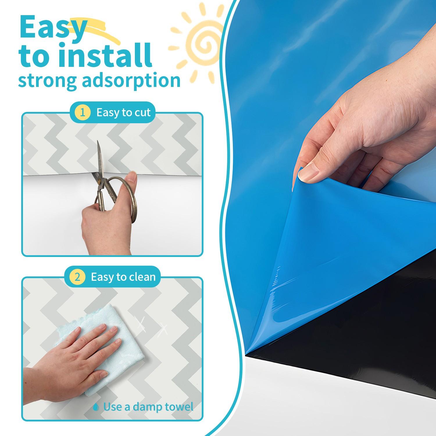 Serrated Arch Design Self-Adhesive Soft Magnetic Whiteboard,Matte Touch,Can Be Repeatedly Written And Erased Without Trace,Used For Offices And Home Classrooms
