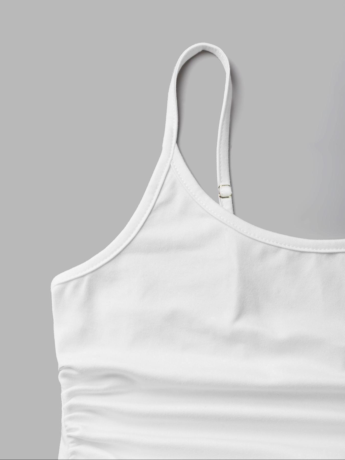 Plus Size Women's Basic Knitting Cami Top, Loose Fit Ruched Short Shirt, Casual Summer Outerwear, Daily Commute, Home Leisure, Layering