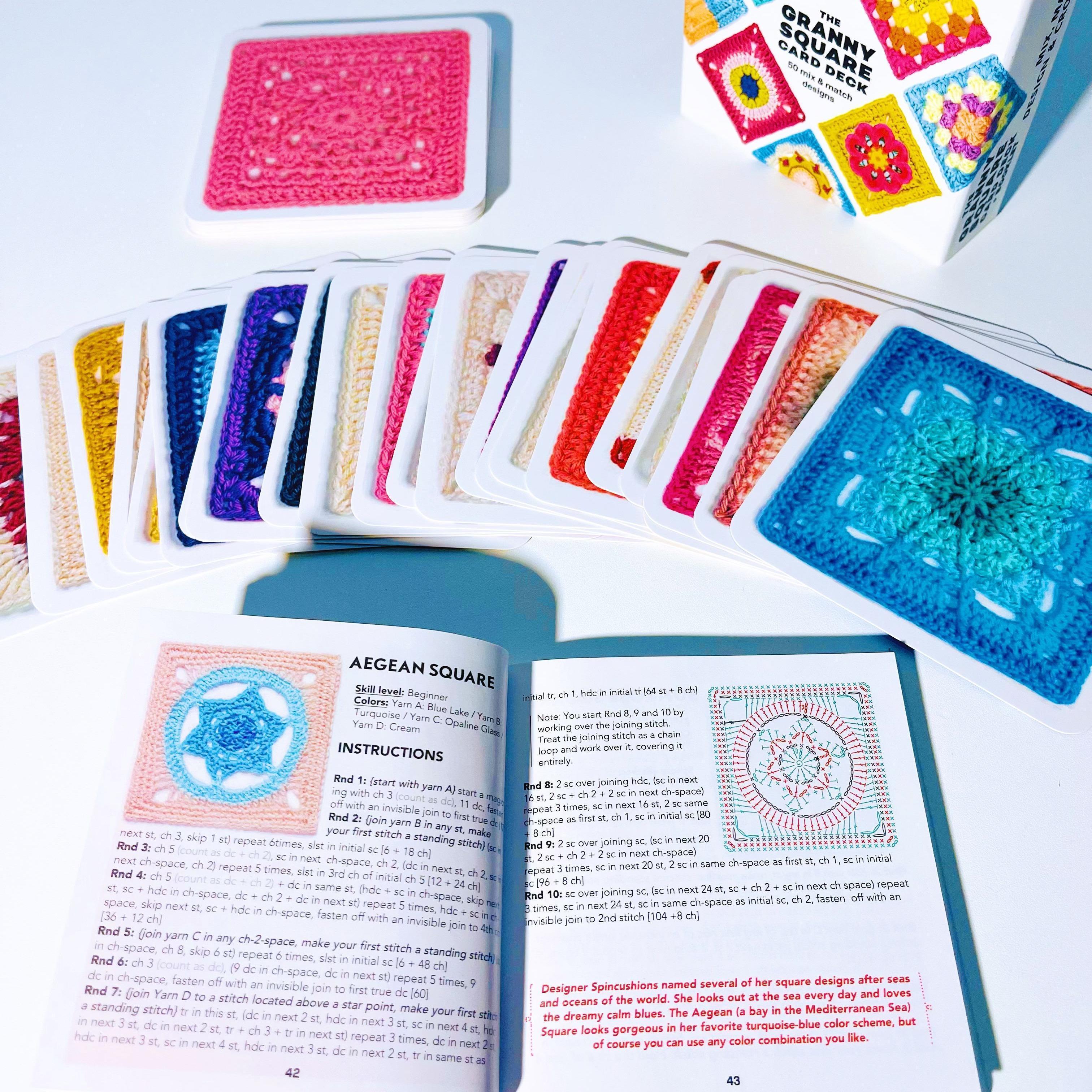 【2026 Gifts】Granny Square Crochet Card Set - 50 Unique Designs, Beginner-Friendly Knitting & Crochet Guide, Perfect for Craft Enthusiasts，Best Gift for Mom