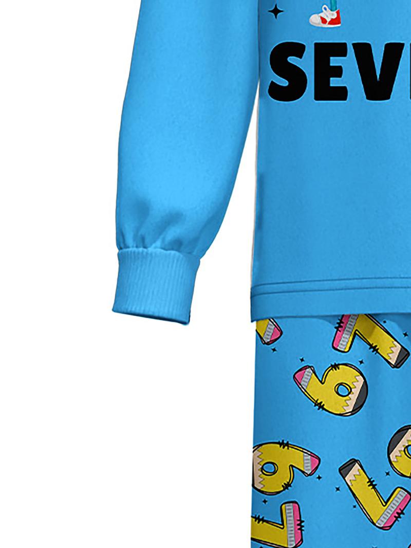 #67 Printed Long Sleeve Pants Pajama Set, Cute Cartoon Design for All Seasons, Perfect Gift for Reading Festival,Kids Valentine Pajamas,World Book Day Pajamas for Kids, Cute Storybook Style Sleepwear, School Event Outfit