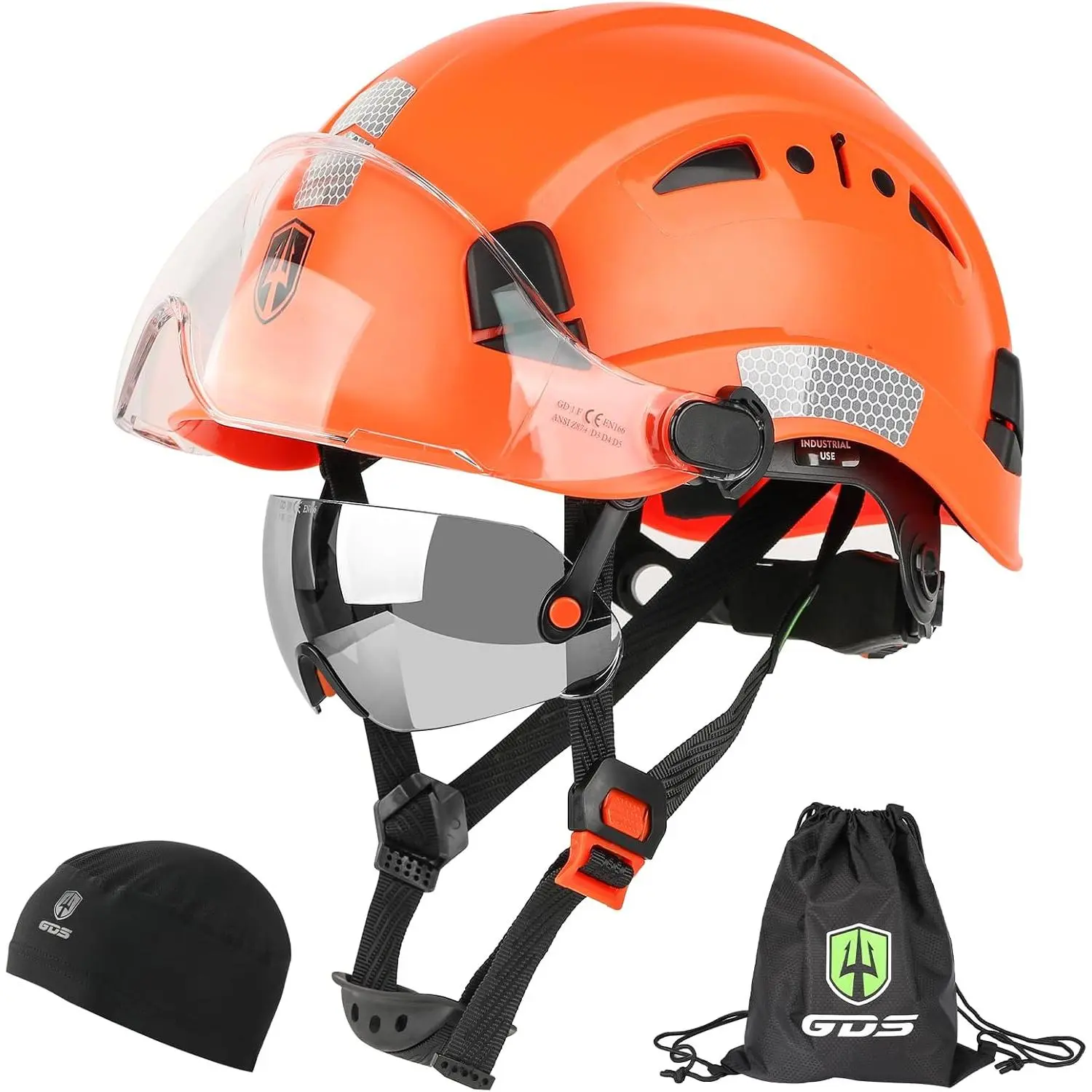 Orange with Smoke built-in visor and Clear outside