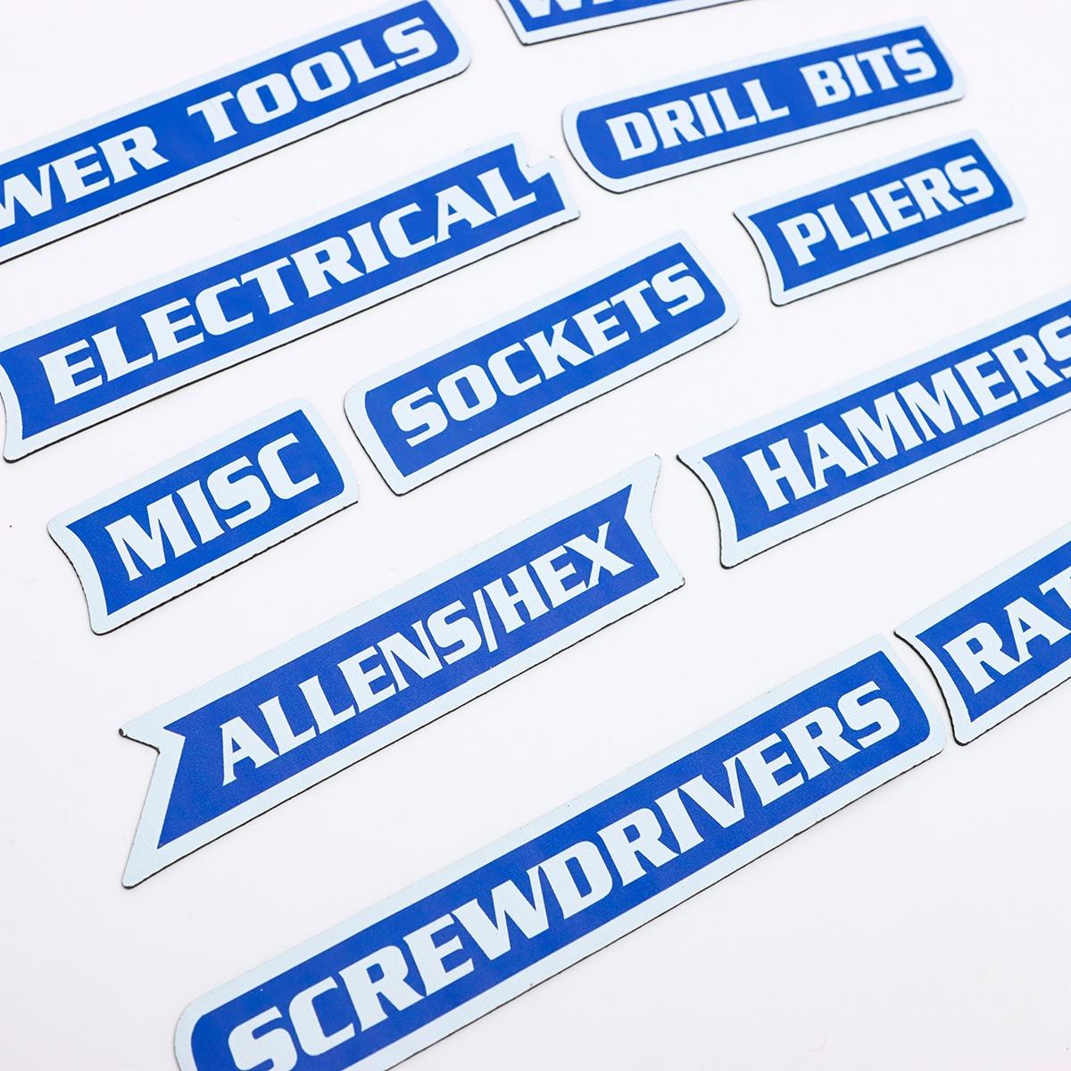 Pack of Magnetic Toolbox Labels Set, Reusable Labels, Practical Tool Box Tags for Home Daily Use, Small Hanging Decorations, Essential Organizing Tools