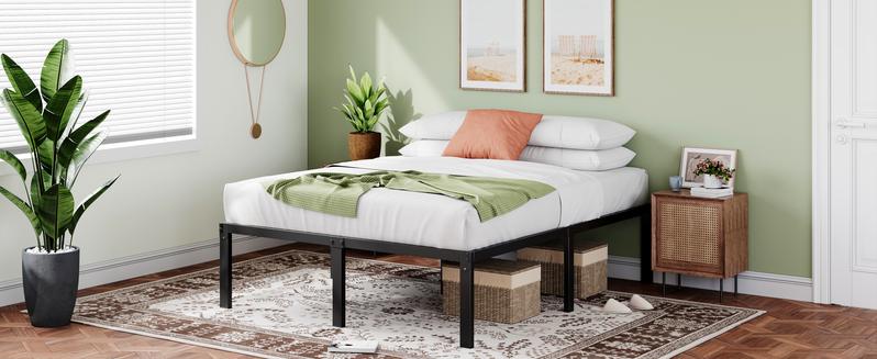 MUTICOR Basic Metal Bed Frame with 14in/18in High Under Bed Platform Storage Space,Heavy Duty Steel Slats Support Bed Base,No Box Spring Needed,Twin Bed Frame,Queen Bed Frame#TikTokShopBlackFriday #ChristmasGifts