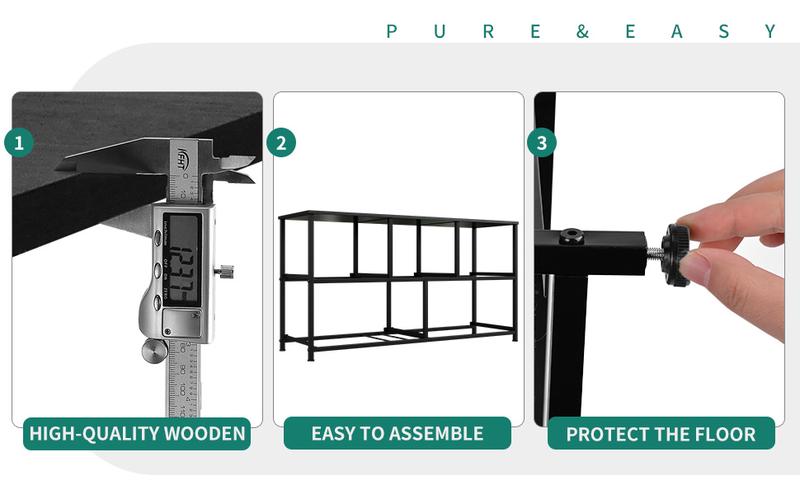 Yitahome Wide Storage Tower with 5 Drawers - Fabric Dresser, Organizer Unit for Bedroom, Living Room, Closets - Sturdy Steel Frame, Easy Pull Fabric Bins & Wooden Top (Black/Grey)