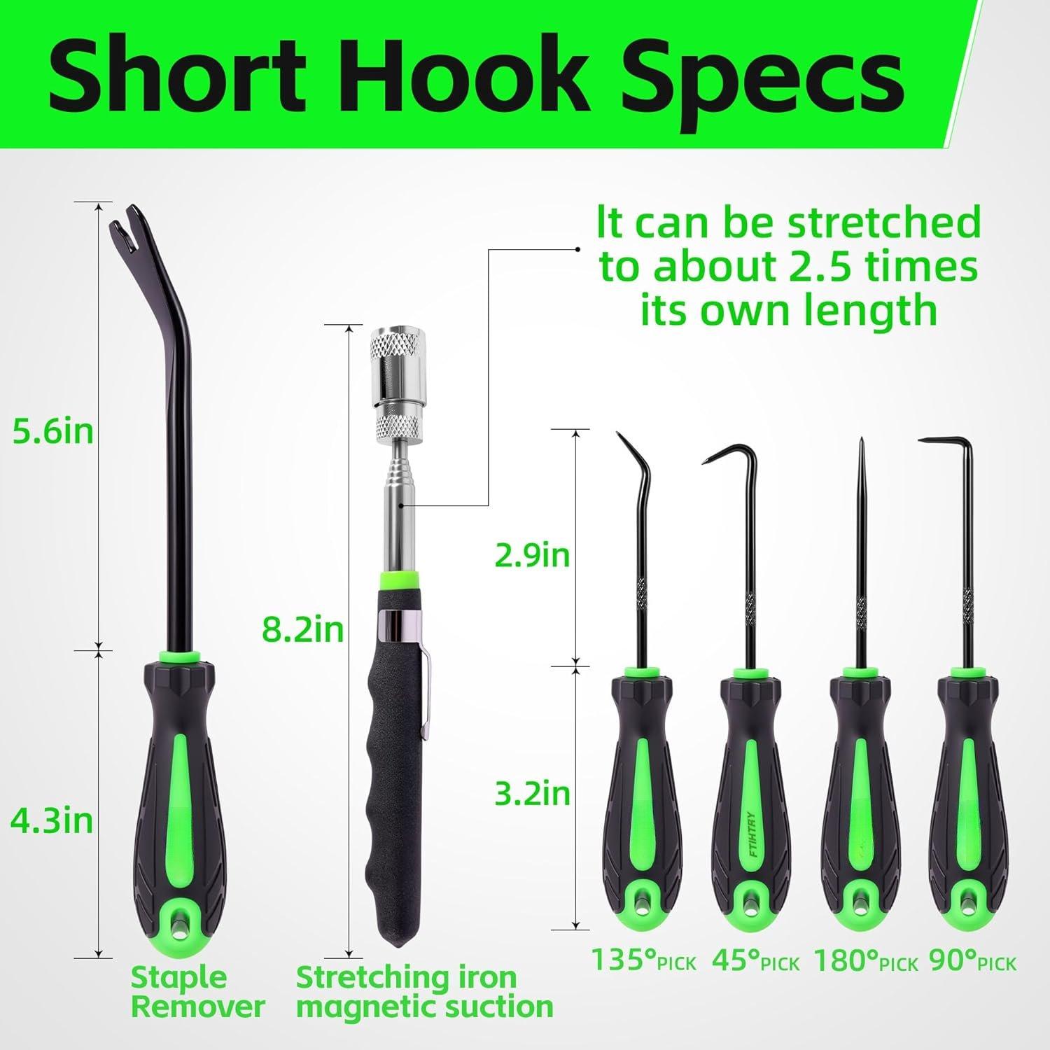 11- Pick Set and Hook Set with Scraper and Telescoping Tool, Pick Set for Automotive Electronics Maintenance Hoses Gasket 11- Pick Set and Hook Set with Scraper and Telescoping Tool, Pick Set for Automotive Electronics Maintenance Hoses Gasket