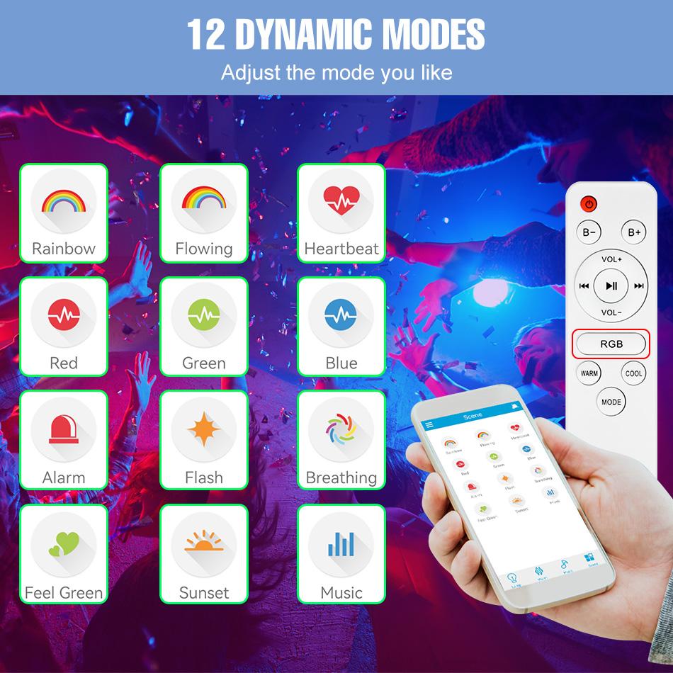 RGB LED Bluetooth Ceiling Light DSP Music Melody Player BT APP Control 256Colors Dimmable 100-240V Smart Timer Switch Memory Function Bedroom Living Room Colorful Atmospheric Night Lamp Festival Party Mlticolor Mood Rhythm Decoration Lighting with Remote