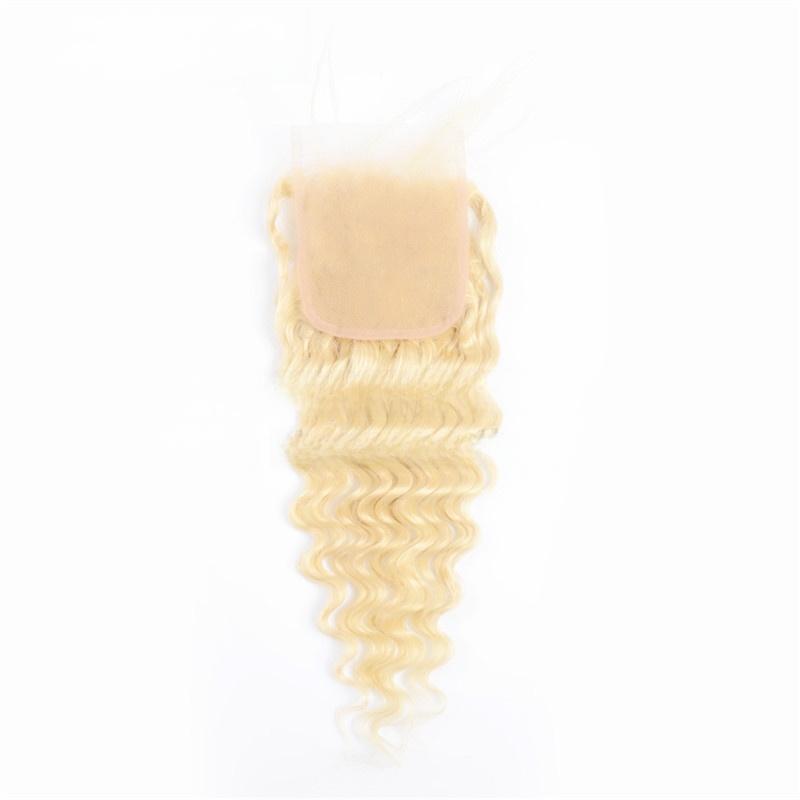 Women's 100% Human Hair Deep Wavy Wigs, 14in Tangle-Free Volumizing 613# Deep Wave Style, 10-28 Inches Multiple Lengths Option, Dyeable, Hot Dye Safe, for Everyday Wear (Lace Front Wig), Female