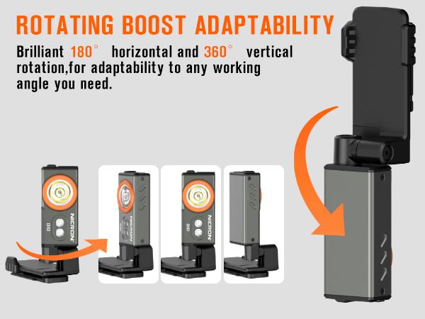 TikTokShopNewYearDeals NICRON D10 Rechargeable LED Headlamp - 500 Lumens, RGB 5 Color Modes, IP54 Waterproof, 360° Rotatable, with Clip & Magnetic Base - Perfect for Hunting, Fishing, Hiking, Camping, Running & Outdoor Adventures High Performance Flashlig