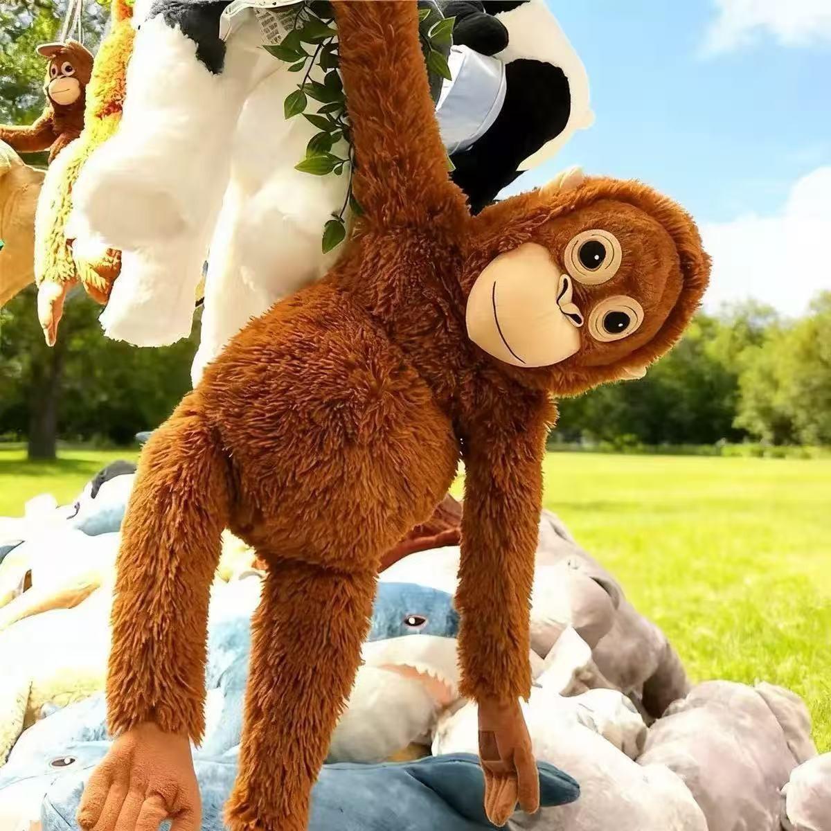 Gorilla Plush Toy Long-Armed Monkey Doll, Baby Comfort Pillow, Soft Filled Animal, Perfect Gift for Kids, Cuddly and Adorable