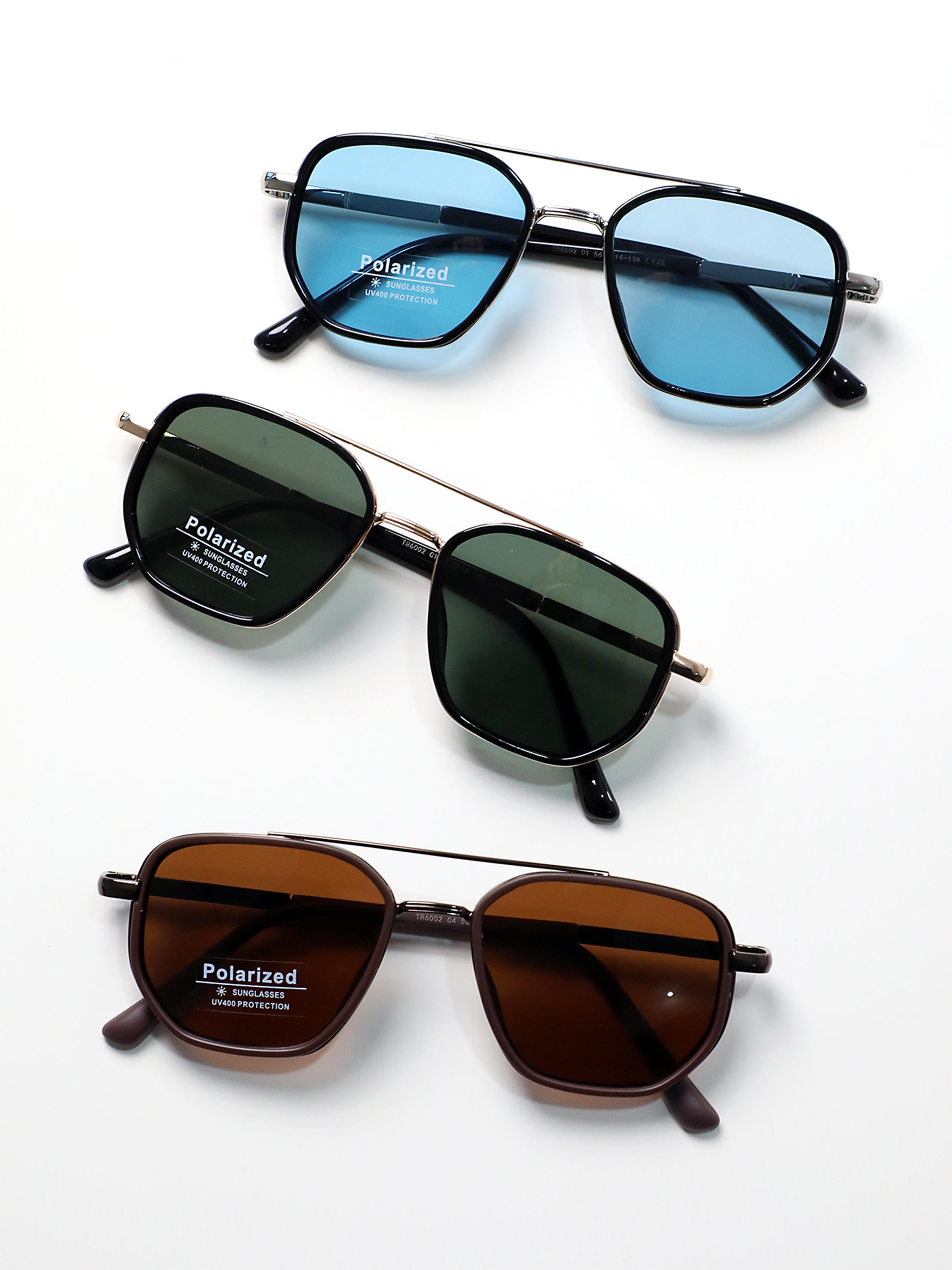 Unisex Fashionable Modern Trendy Sunglasses, Trendy Shades, Geometric Frame Trendy Casual Sunglasses for Everyday Use, Fashion Accessories for Outdoor Activities