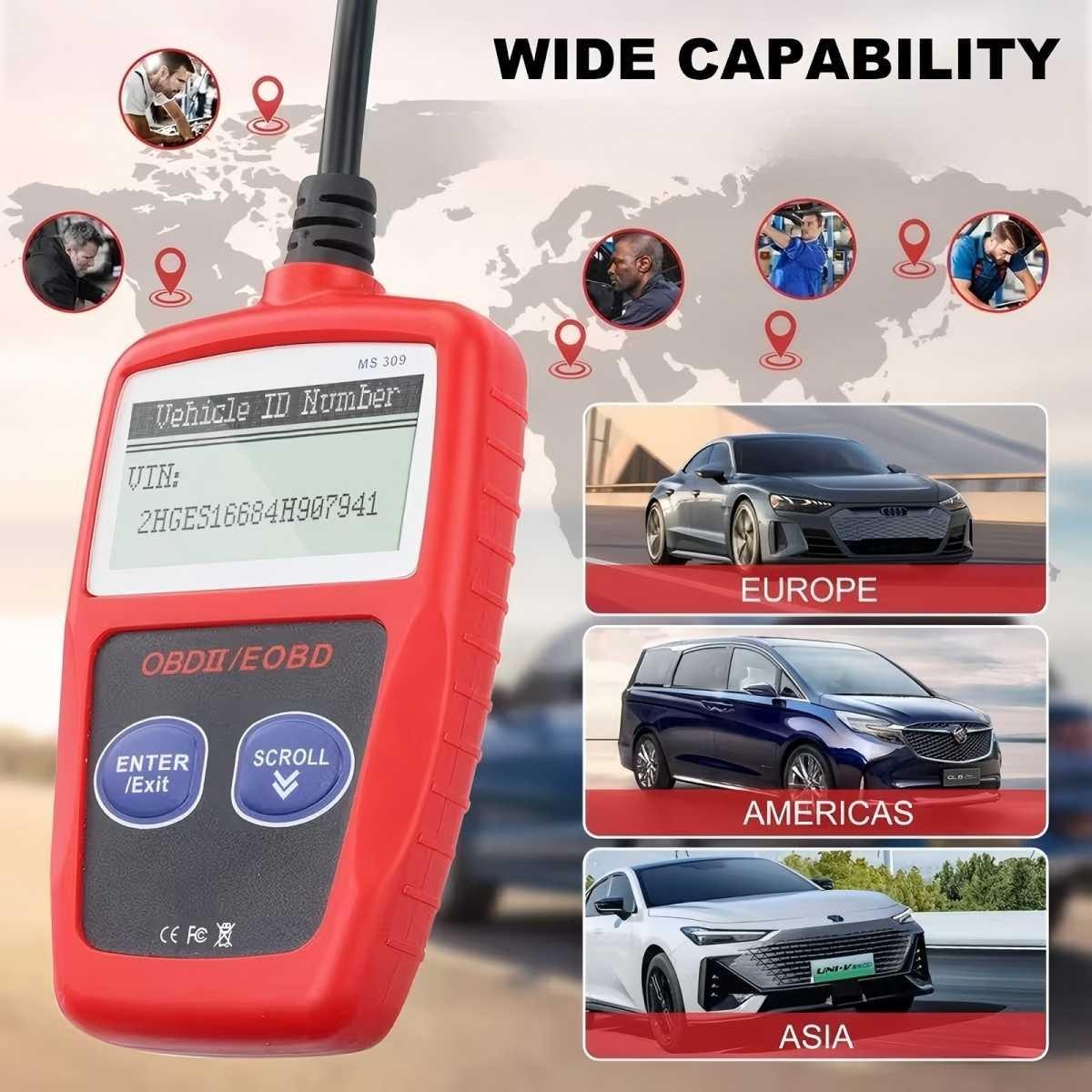 Professional Code Reader and Scanner Tool, Clear Fault Codes, Real-Time Data Stream, Enhanced Engine Fault Code Detection