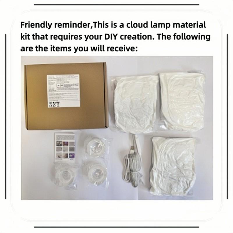 Thunder Cloud LED Light self-made material package (no glue) ,DIY Creative Rainbow Multi-Color Night Lamp, RGB Lighting, LED Atmosphere Lamp, Party Decor for Game Room, Garage, Club, Bar, Dj,  19.69ft String Light