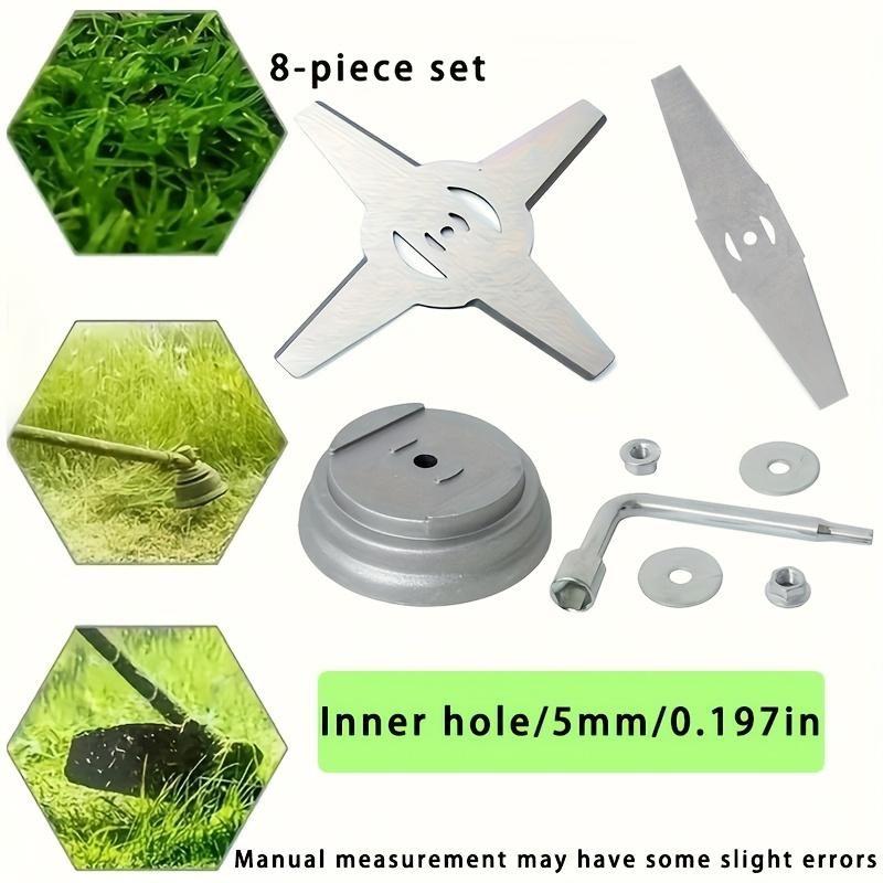 8-Piece Metal Lawn Mower Blades, Cutting Blade, Easy Installation, Quick Replacement, Ideal for DIY Landscaping, No Power Required