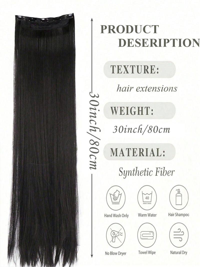 Super Long Straight Hair Extensions for Women, 30 Inch Clip-In Hairpieces, Invisible Instant Styling, Perfect for Cosplay and Daily Use
