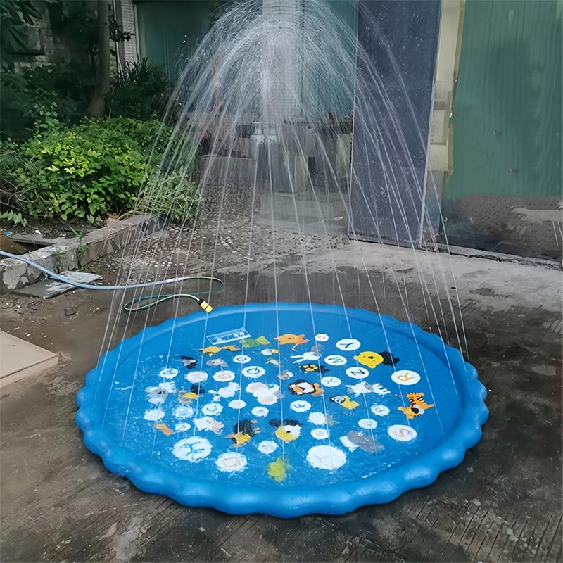 Water Splash Pad, Splash Proof Water Play Pad, Outdoor Lawns, Beaches, Gardens, Summer Parks and Yard Toys, Inflatable Water Slide, Inflatable Pool, Inflatable Waterslide, Paddling Pool, Kids Toys, Inflatable Water Sprinkler, Inflatable Floating Bed