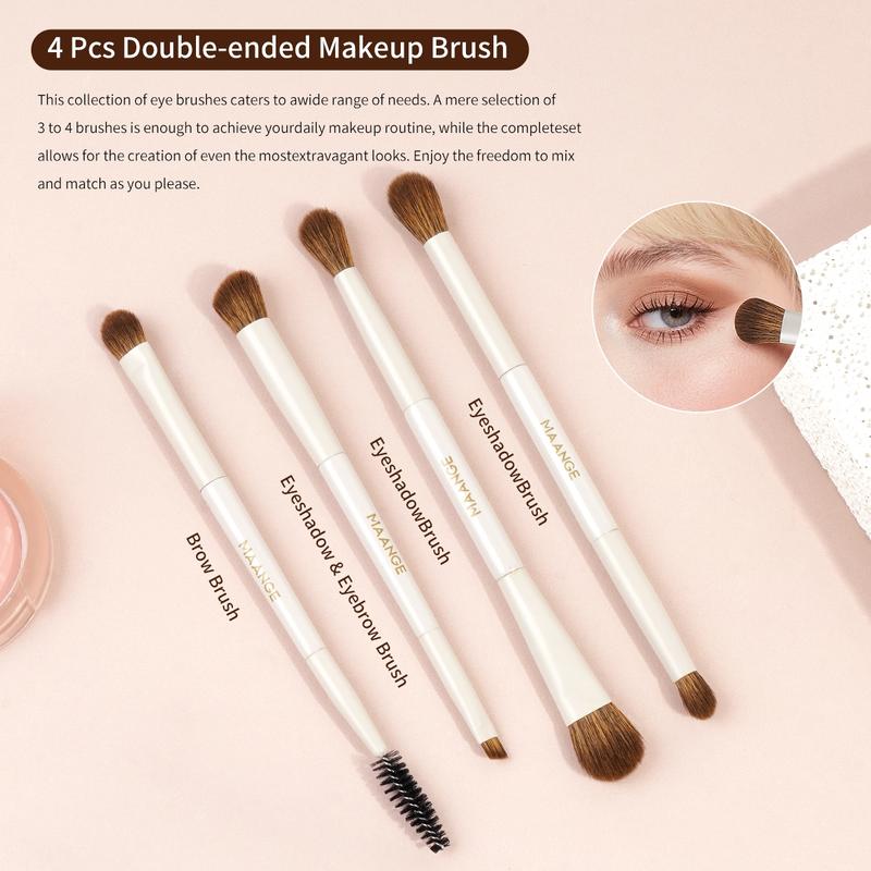 MAANGE 7pcs Soft Makeup Brushes Set with Cosmetic Bag, Foundation Brush Concealer Brush Powder Brush Contour Brush Highlighter Brush Blush Brush Eyeshadow Brush Eyebrow Brush, Makeup Blending Brush, Professional Face & Eye Makeup Kit for Daily Use