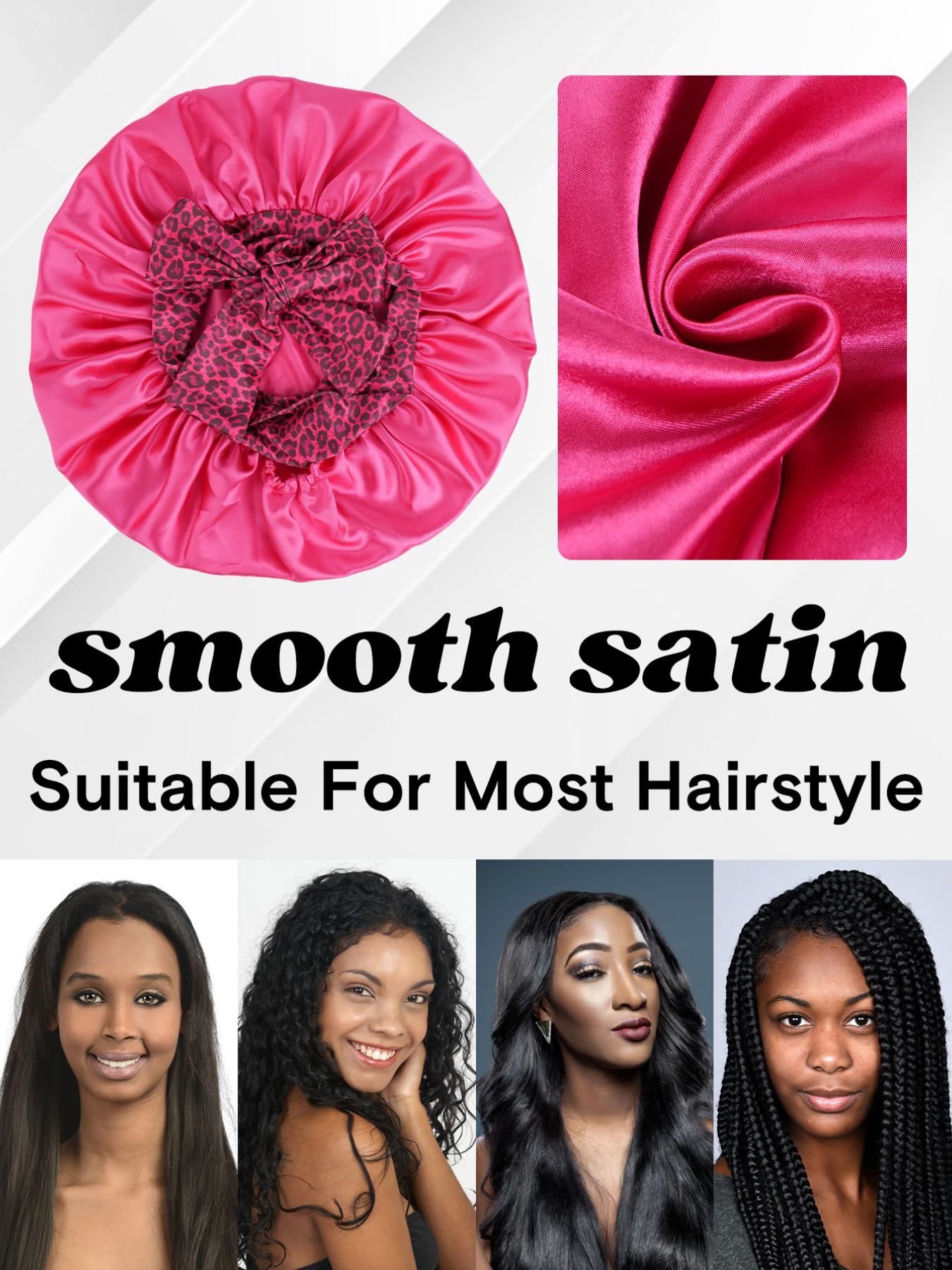 Long Hair Satin Sleep Cap with Elastic Band, Women's Nighttime Sleep Hat, Long Sleeper Cap, Suitable for All Hairstyles, Shower Cap