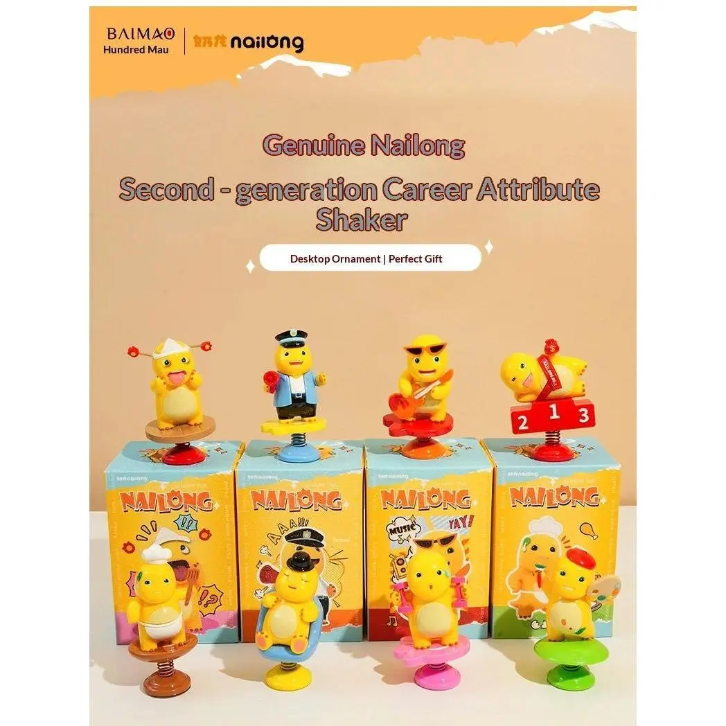 8pcs Authentic Nailong Bobble‑Head Figurine Cute Exquisite Ornament Decompression Decor Car Dashboard Office Home Desktop