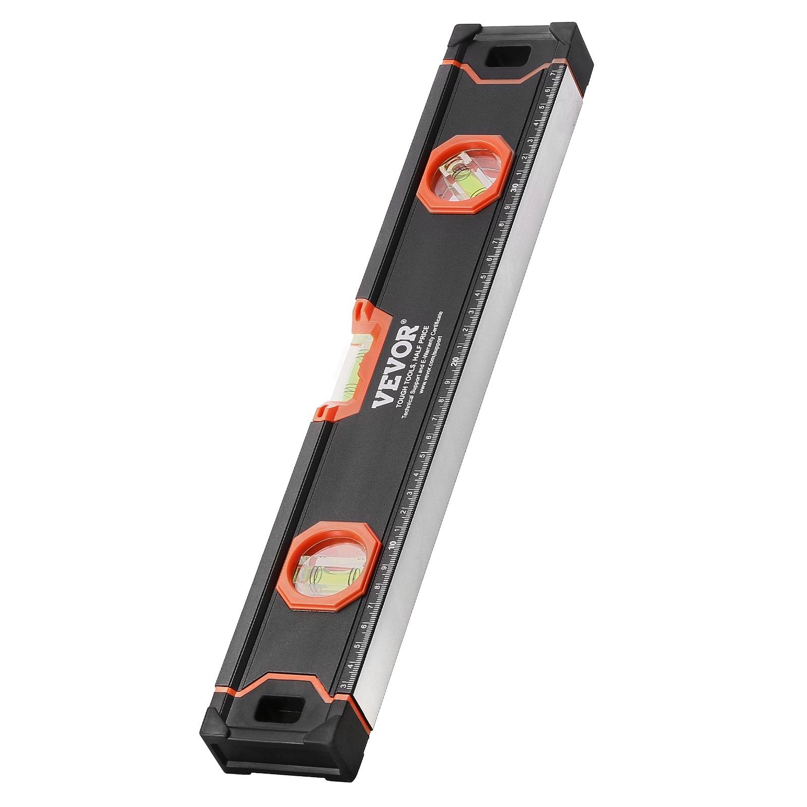 VEVOR 6-Piece Torpedo Level, 78/48/32/24/16/10 Inch All Magnetic Levels Set, Bubble Vials Ruler for 45/90/180 Degree, Aluminum Alloy Magnetic Box Leveler Tool, Shock-Resistance, SAE and Metric Scale