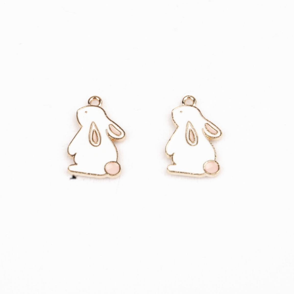 Cartoon Jewelry DIY Accessories, Alloy Oil Drop Rabbit Keychain Pendant Material, Cute Bunny Claw Charm for Crafts and Gifts