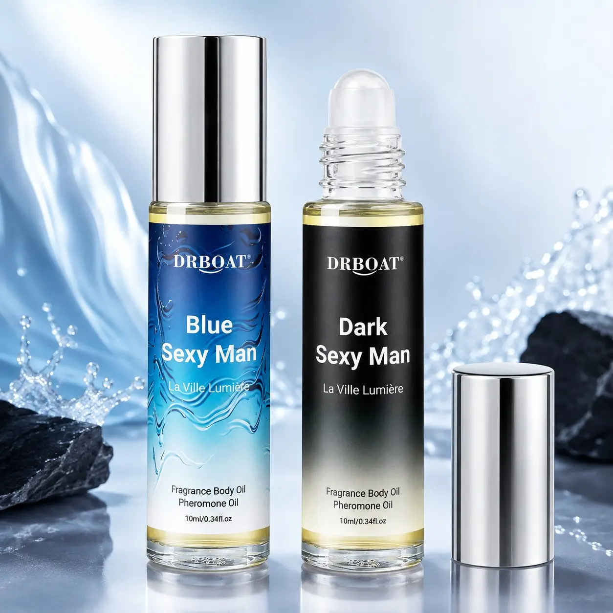 Sexy Man Double Perfume Oil - Rich Azure Roll On Subtle Perfume Pheromone Oil, 10ml Romantic Everyday Fragrance for Daily, Working, Dating & Traveling.