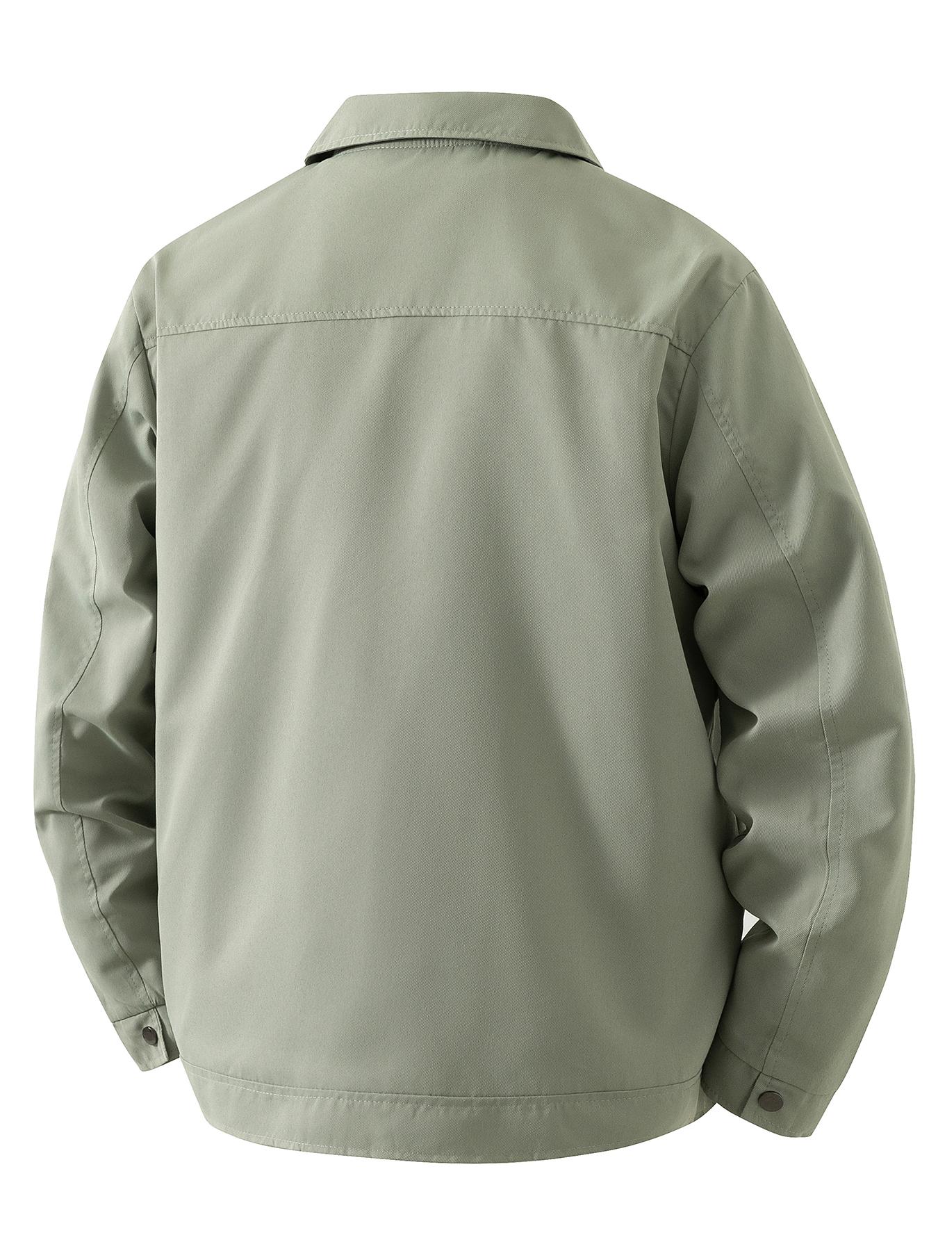 Men's collar casual jacket with zipper closure design, simple and light business style jacket, machine washable, 100% polyester fiber, easy to maintain fabric, suitable for daily leisure, work travel, and formal wear - Spring and Autumn