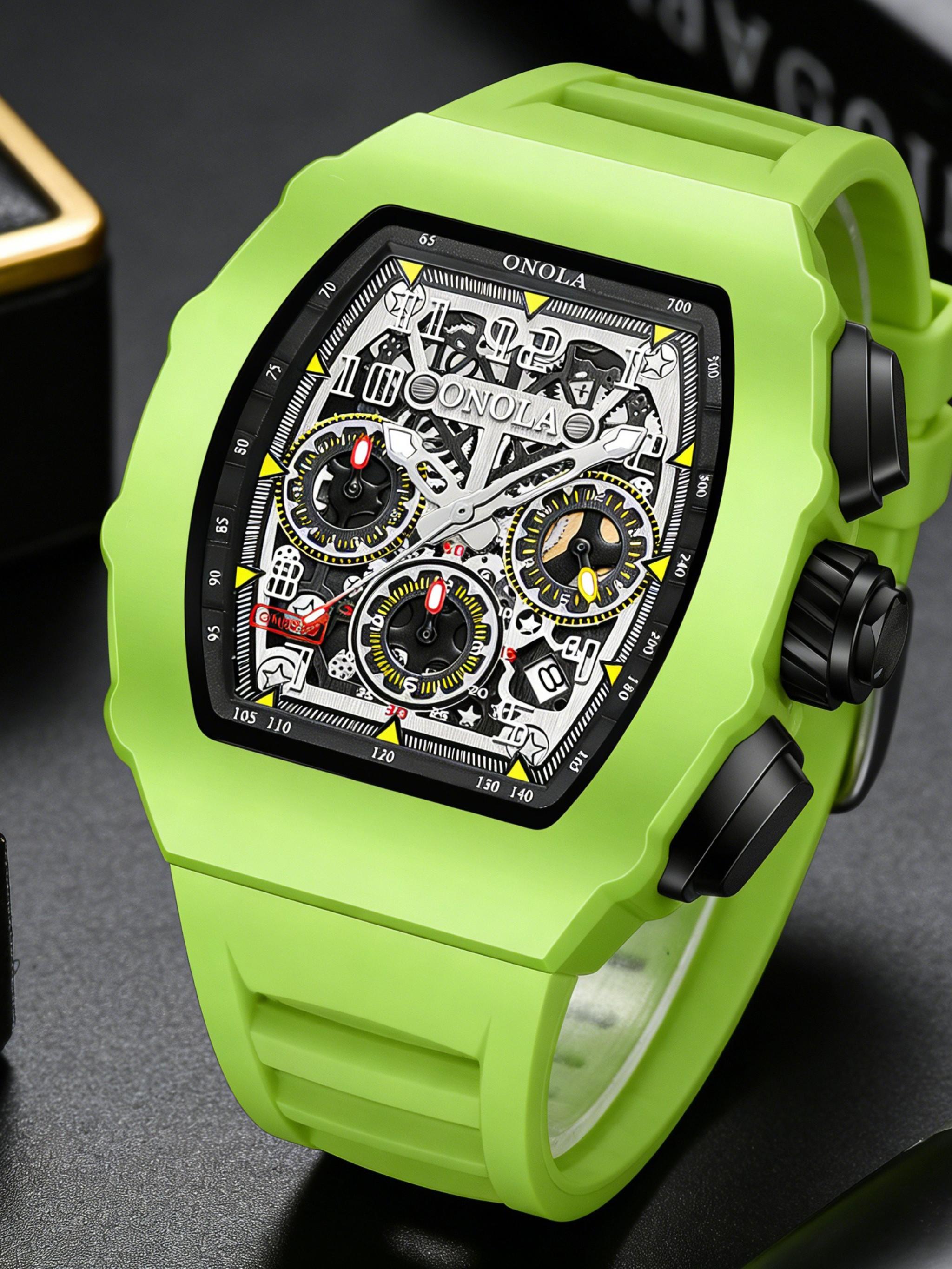 Onola Fashion Men's Quartz Watch, Multi-Function Timer, Waterproof Glowing Sports Watch for Outdoor Use, Perfect Gift for Any Occasion