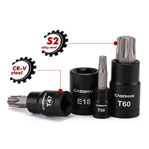 CASOMAN 32-Piece Torx Bit Socket and Female External Socket Set, 14 Star Bits (T8- T70) and 13 Female E-Torx Sockets (E4-E24), Include 5 Impact Socket Adapter Hand Tools Heavy Duty, #TikTokShopfalldealsforyou Hex Wrenches CASOMAN 32-Piece Torx Bit Socket and Female External Socket Set, 14 Star Bits (T8- T70) and 13 Female E-Torx Sockets (E4-E24), Include 5 Impact Socket Adapter Hand Tools Heavy Duty, #TikTokShopfalldealsforyou Hex Wrenches