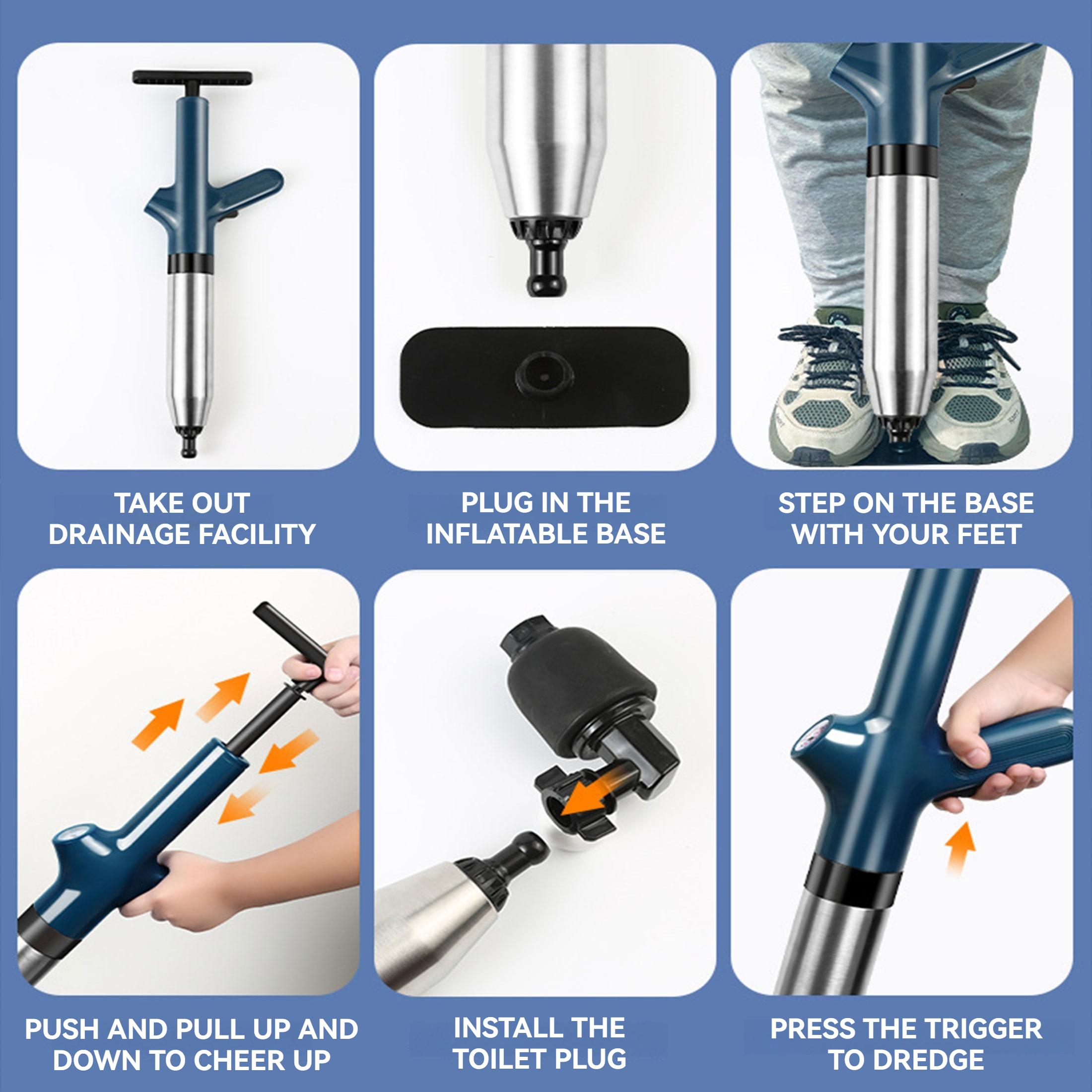 Toilet Plunger, High Pressure Air Drain Blaster Barometer Plunge Blaster , Plungers for Bathroom, Sink, Floor, Kitchen Clogged, Multi-Drain Unclogger for Toilets, Drain Clog Remover,   2025 Dealsforyoudays