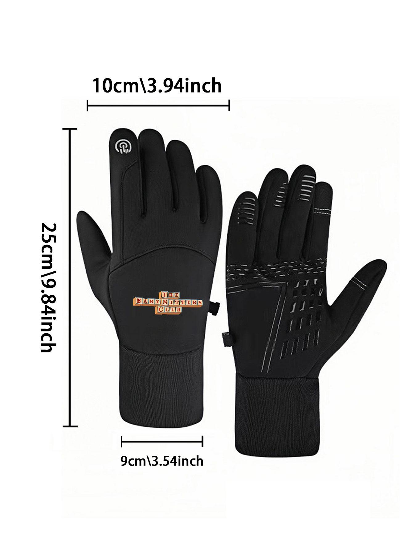 1pc with ableand THE BABYSITTERS CLUB Patch Design s winter gloves unisex winter gloves Touch Screen Soft Touch Running adult warm gloves keep warm holiday gifts Comfortable