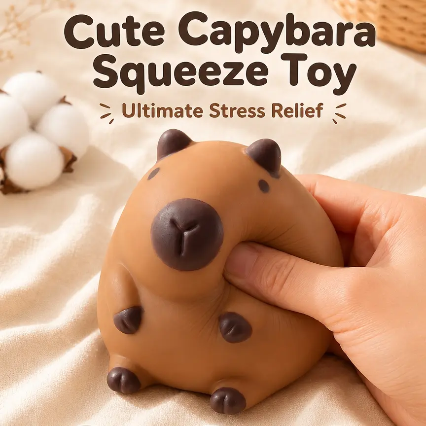 Kids Capybara Squishy Toy, Fidgets Squishies, Soft Tpr Squeeze Fidget Toy, Cute Cartoon Animal, Sensory Fidget Tool, Sensory Stress Relief, Daily Play Toy for Children, Fidget Sensory Product