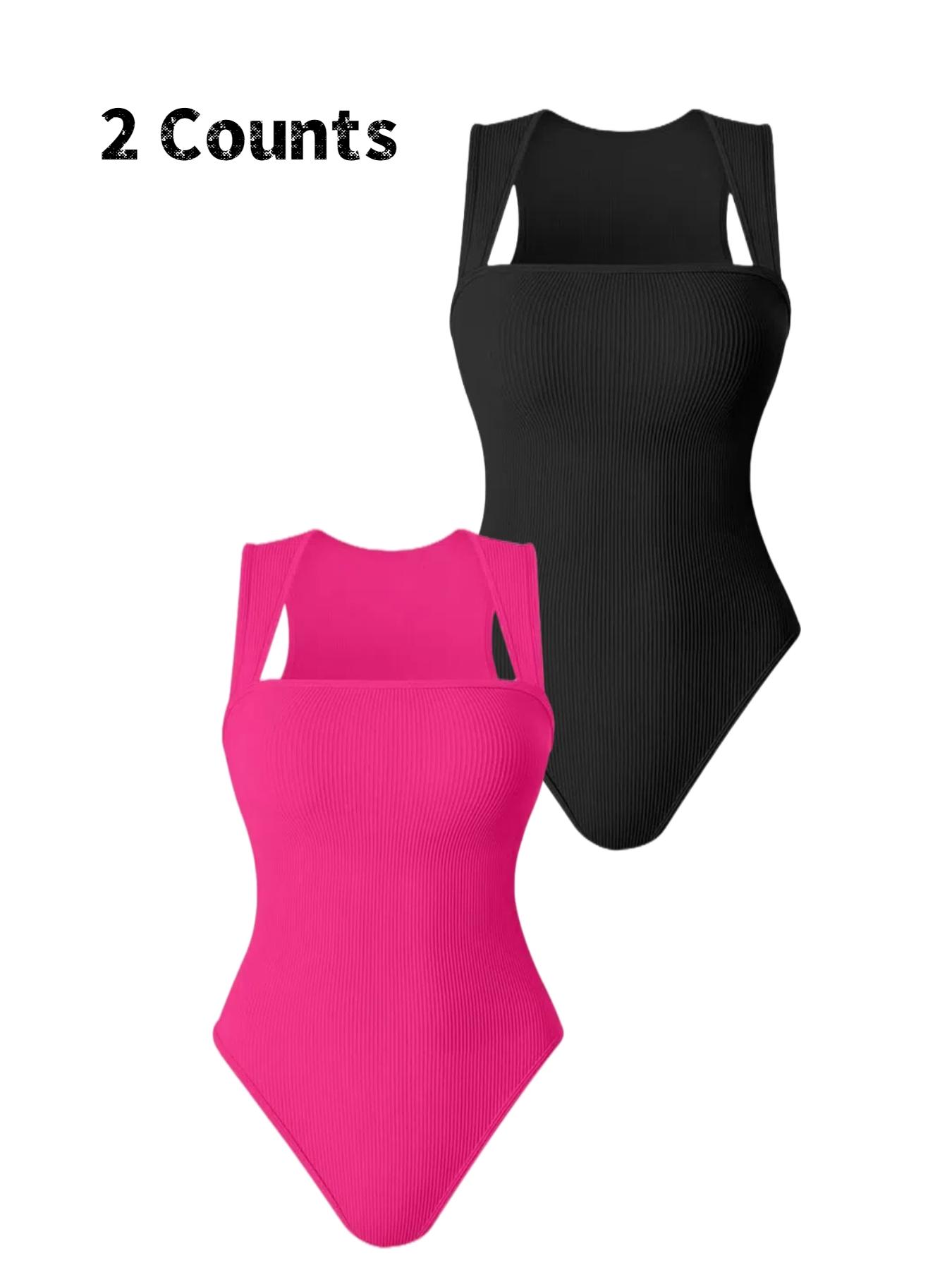 Women's Shapewear Bodysuit, Comfortable Casual Style Tummy Control & Butt Lifting, Daily Wear Crop Compression Shirt, Knitted Slimming Fitness