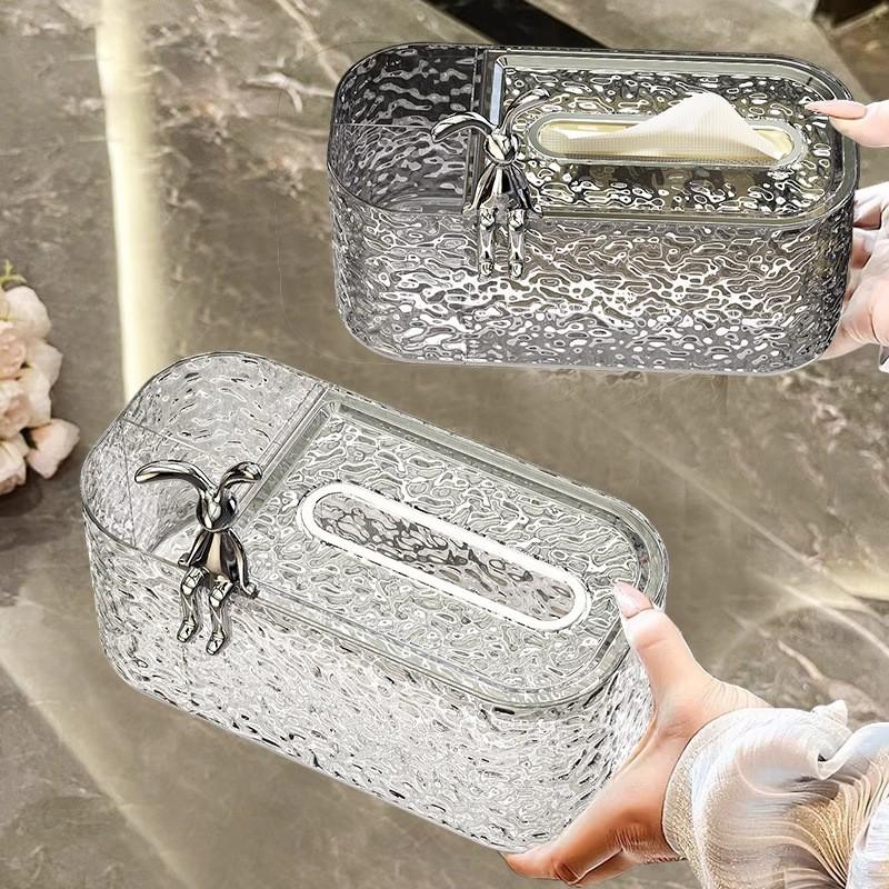Luxury Glacier Pattern Tissue Box, Multifunctional Remote Control Storage Box, Stylish & Durable Home Organizer, Large Capacity, Elegant Design