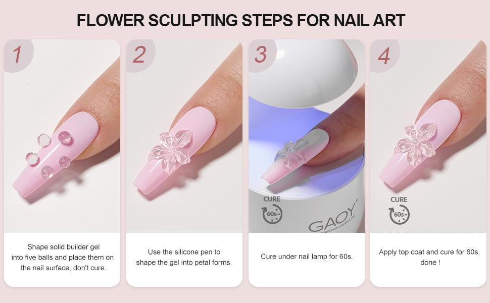 GAOY 60g Solid Builder Gel for Nails Holiday Gift Pick, Non-Sticky Hand Hard Gel, 3D Sculpting Gel for Nail Art Sculpture Carving Modeling and Nail Extension, Clear