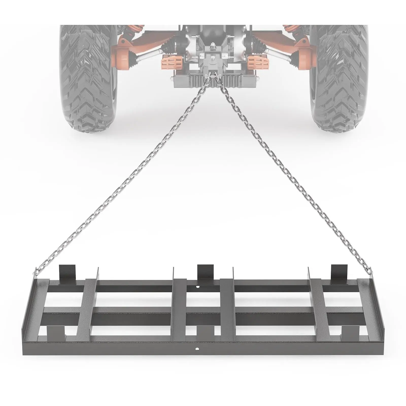 Garvee 4FT Heavy-Duty Tow-Behind Drag Harrow, Driveway Grader & Landscape Rake for Outdoor Yard Maintenance