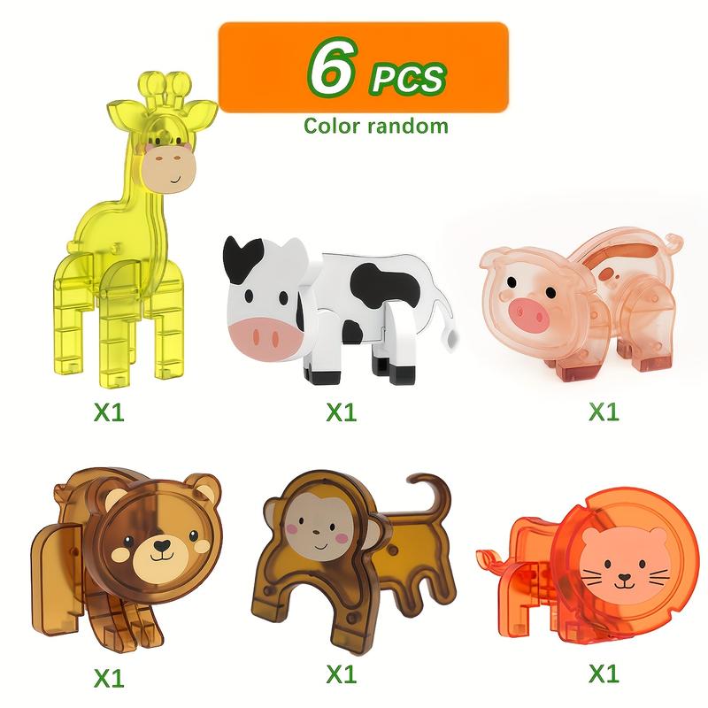 3D Animal Dinosaur Farm Creative Magnetic Blocks, Penguin Arctic Bear Magnet Tiles, Kids Toy Set, Best Gift for Boys & Girls