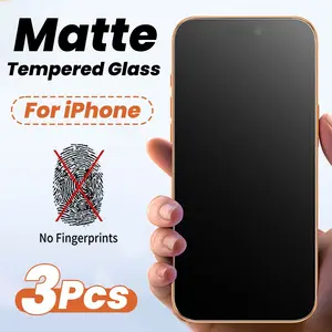 3 pcs Anti Glare (Matte) Screen Protector Compatible With iPhone 17 Pro Max/17 Air/16 Pro Max/15 Pro Max/16e/16/15/14/13/Pro/Plus/12/11 Series [Tempered Glass] Anti Fingerprint, Anti Scratch, Bubble Free