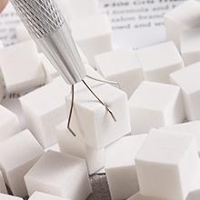 Fcozpjk 100Pcs Soft Nail Sponges for Ombre Nail Art Sponges With Grabbing Pen Aura Nails Ombre Nail Brush Manicure Nail Art Tools