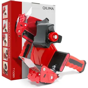 Packing Tape Dispenser Gun 2" Light Seal for Shipping, Moving, Carton and Box Sealing-Red