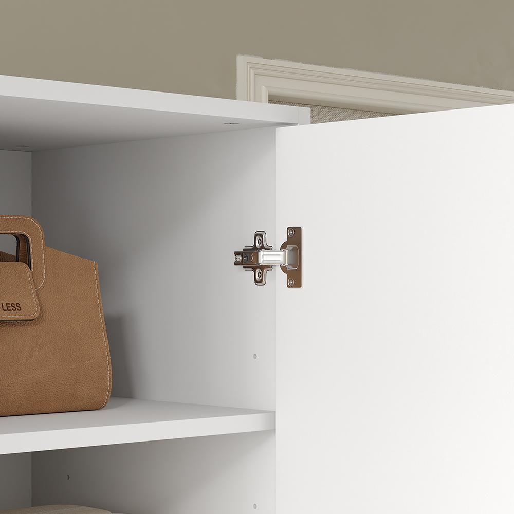 [Shipping by 3 Packages] FUSOU 2-in-1 Vanity Desk Full Length Mirror & LED Mirror with Power Outlet, Makeup Vanity 14 Drawers & 10 Shelves, Hidden Storage Capacity, Dimmable & 3 Color Lighting Dressing Table for Bedroom, White,Shipping by 3 Packages