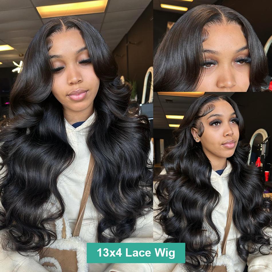 13x6 Body Wave Lace Frontal Wigs Human Hair Brazilian Lace Front Wigs Human Hair Natural Color 180% Density