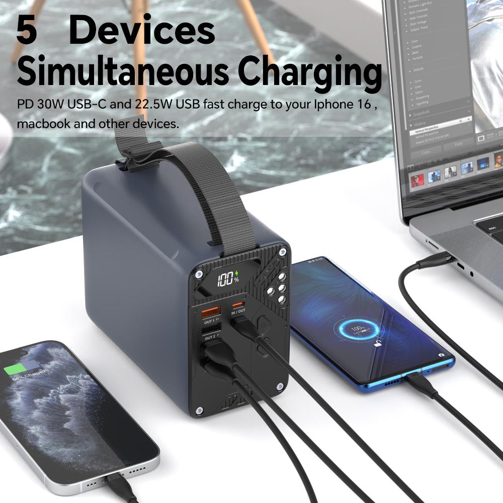 80000mAh High Capacity Power Bank 30W PD 3.0 Fast Charging Portable Charger QC 22.5W Portable USB C Battery Packs with LCD Display Battery Bank for iPhone, Samsung, iPad ,Macbook & Outdoors Camping With LED Light+SOS Mode and Handel Belt 80000mAh High Capacity Power Bank 30W PD 3.0 Fast Charging Portable Charger QC 22.5W Portable USB C Battery Packs with LCD Display Battery Bank for iPhone, Samsung, iPad ,Macbook & Outdoors Camping With LED Light+SOS Mode and Handel Belt