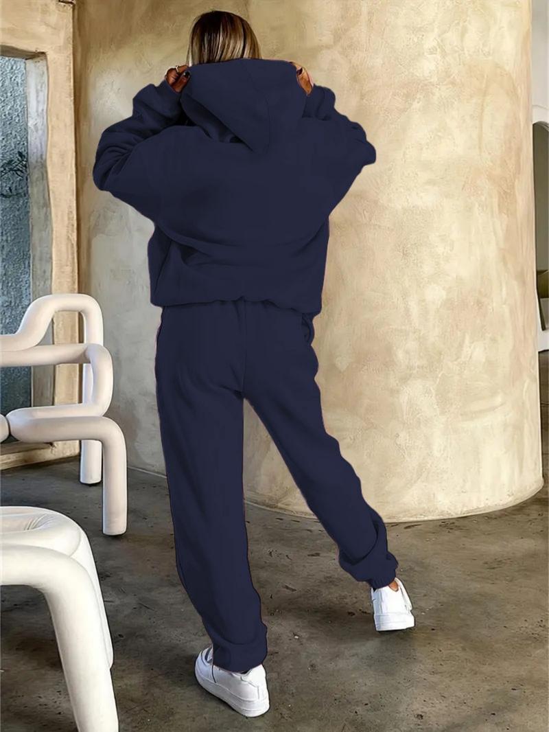 Western Style Horse Cowboy Hat Women's Sportswear Set, Vintage Western Art Print, Casual Fall & Winter, Comfortable All-Season Wear