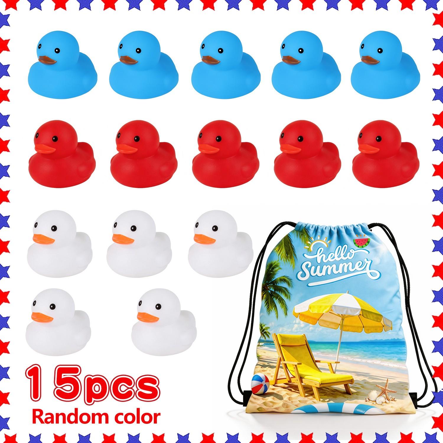 Party Duck Set, Party Decorations, Independence Day Theme, Easter Decoration, Portable Backpack, Cute Smile Design, Blue Ducks